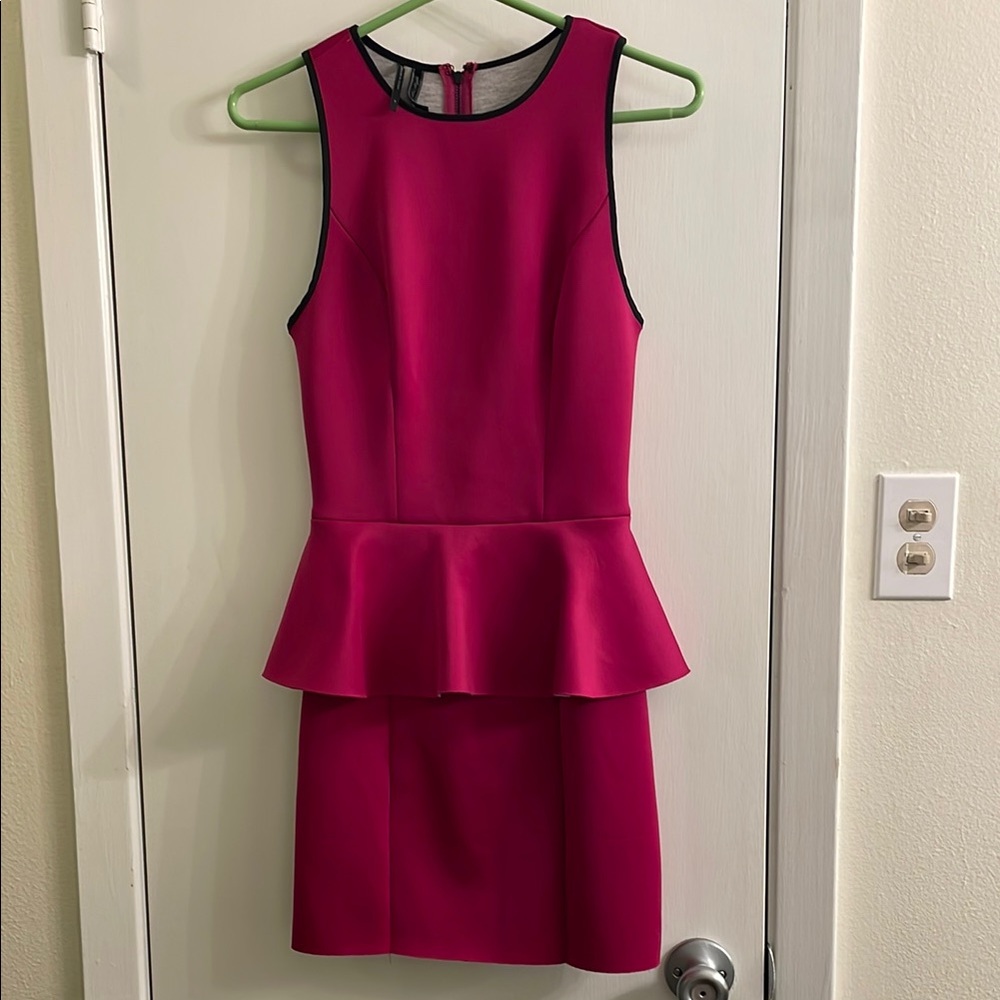 Guess Fuchsia Peplum Mini Dress